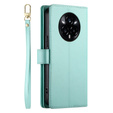 Cu clapetă pentru Realme 14 Pro+ 5G, Wallet Zipper Pocket, de mentă