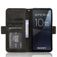 Cu clapetă pentru Sony Xperia 10 VI, Card Slot, negru