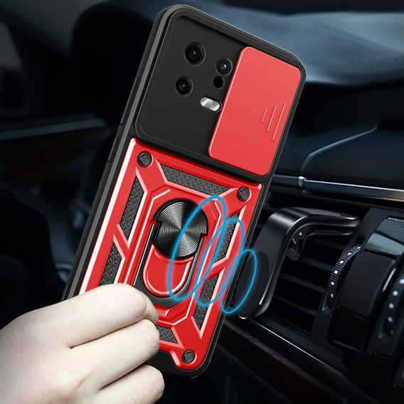 Husă blindată pentru Xiaomi 13, CamShield Slide, roșu