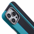 Carcasa pentru iPhone 14 Pro, Carbon Fiber MagSafe, negru / albastru
