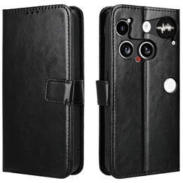 Cu clapetă pentru Nothing Phone 3 5G, Crazy Horse Wallet, negru