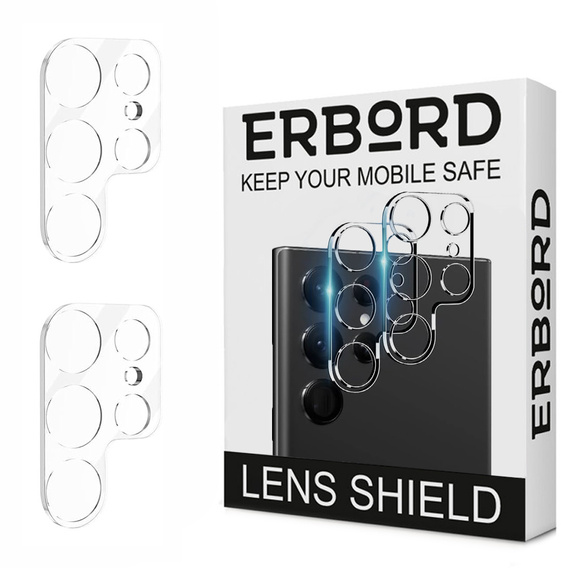 2x ERBORD sticlă călită ERBORD pentru camera pentru Realme 12 Pro / 12 Pro +, transparentă