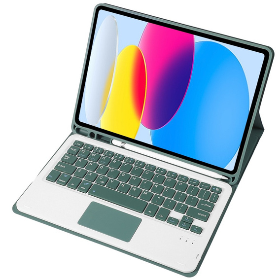 Carcasă + tastatură iPad 10.9 2022 10 Gen, TouchPad Pen Slot, verde închis