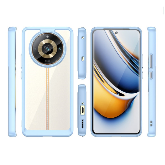 Huse pentru Realme 11 Pro 5G / 11 Pro+ 5G, Fusion Hybrid, transparent / albastru
