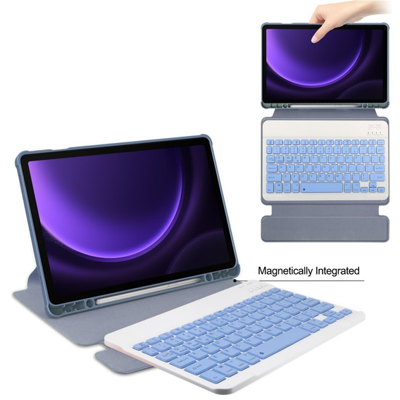 Husă pentru tastatură pentru Samsung Galaxy Tab S10 Lite / S10 FE / S9 FE, Rotary 360° Leather, violet