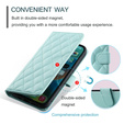 Husă cu clapetă pentru Samsung Galaxy S25 FE, Rhombus Crossbody Leather, verde