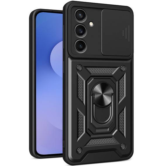 Husă blindată pentru Samsung Galaxy S25 FE, CamShield Slide, negru