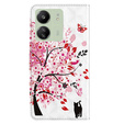 Cu clapetă pentru Xiaomi Redmi 13C / Poco C65, Wallet, Cat & Tree