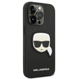 Karl Lagerfeld Huse pentru iPhone 14 Pro Max, Saffiano Karl's Head Patch, negru