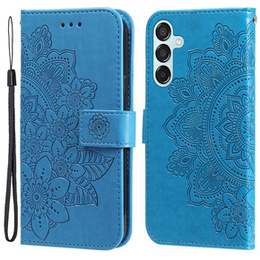 Cu clapetă pentru Samsung Galaxy M15 5G, Mandala, albastru