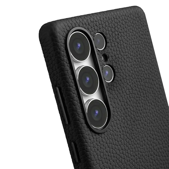 Carcasă MELKCO pentru Samsung Galaxy S25 Ultra, din piele, negru