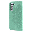 Cu clapetă pentru Samsung Galaxy S21 FE, Mandala, verde