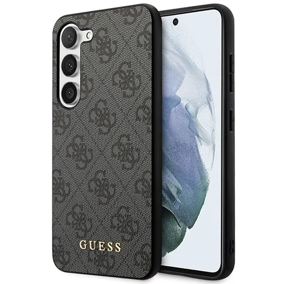 GUESS Huse pentru Samsung Galaxy S24+ Plus, 4G Metal Gold Logo, gri