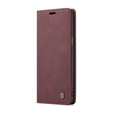 Husa CASEME pentru Samsung Galaxy S9 Plus, Leather Wallet Case, maroon