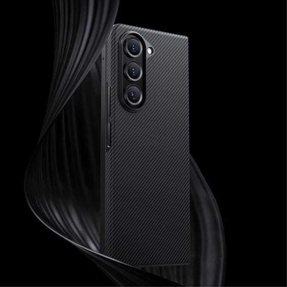 Carcasa BENKS Kevlar pentru Samsung Galaxy Z Fold5 5G, pentru MagSafe, Carbon Fiber, negru