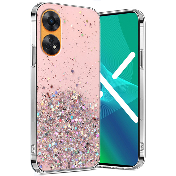 Huse pentru Oppo Reno8 T, Glittery, roz