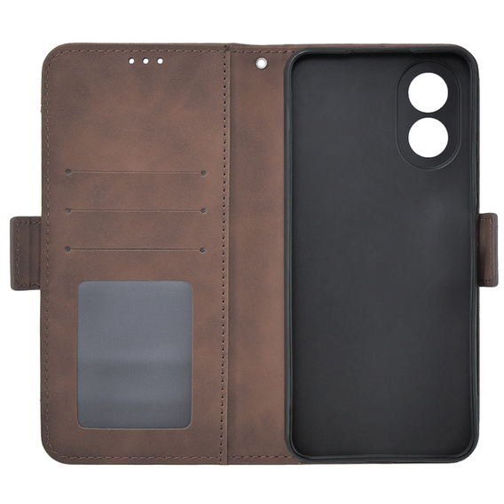 Cu clapetă pentru Oppo A38 4G / Oppo A18 4G, Card Slot, maro