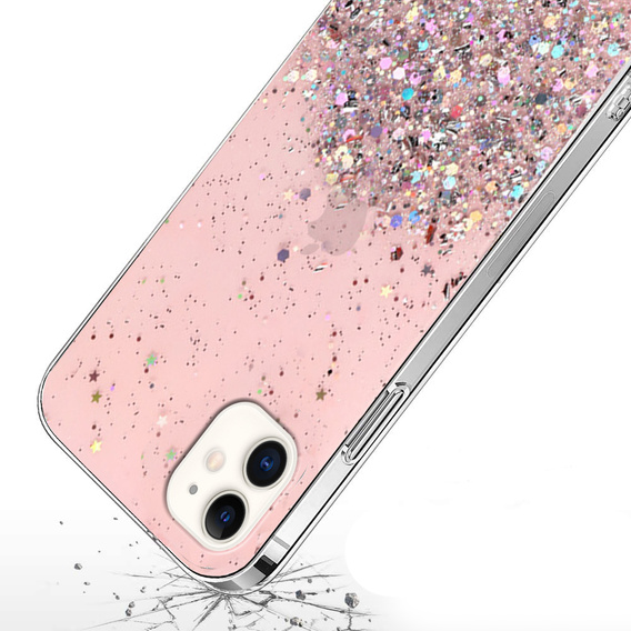 Huse pentru iPhone 12/12 Pro, Glittery, roz