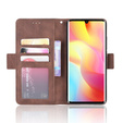 Cu clapetă pentru Xiaomi Mi Note 10 Lite, Card Slot, maro