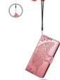 Cu clapetă pentru Motorola Edge 50 Neo / Motorola ThinkPhone 25, Butterfly, roz rose gold