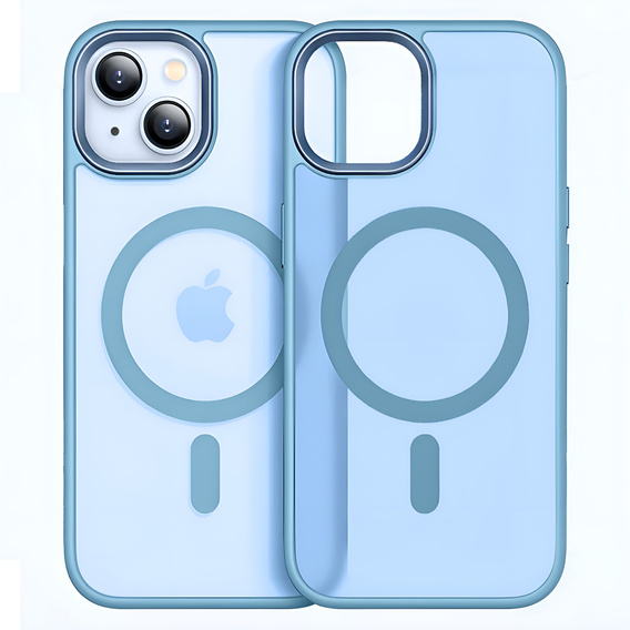 Husă pentru iPhone 13, pentru MagSafe, ERBORD Matt Case, albastru + sticlă pentru ecran
