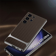 Huse pentru Samsung Galaxy S23 Ultra, GKK Woven Leather, cafea
