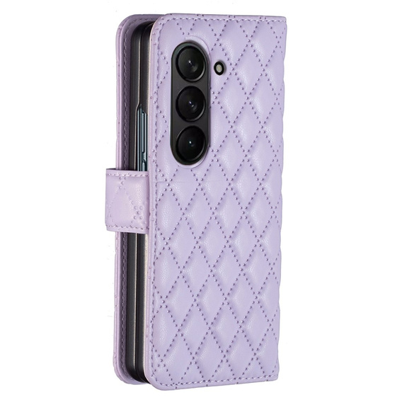 Cu clapetă pentru Samsung Galaxy Z Fold6 5G, Wallet, BINFEN COLOR, violet