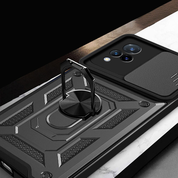 Husă blindată pentru Vivo V21 5G, CamShield Slide, negru