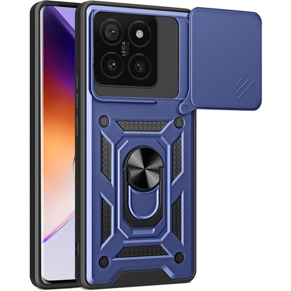 Husă blindată pentru Xiaomi 14T Pro, CamShield Slide, albastru