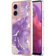 Carcasă de protecție pentru Motorola Moto G24 / G24 Power / G04, Marble Slim Case, violet închis