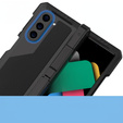 Carcasă blindată pentru Samsung Galaxy Z Fold6 5G, aluminiu, cu stand și spațiu pentru stylus, negru