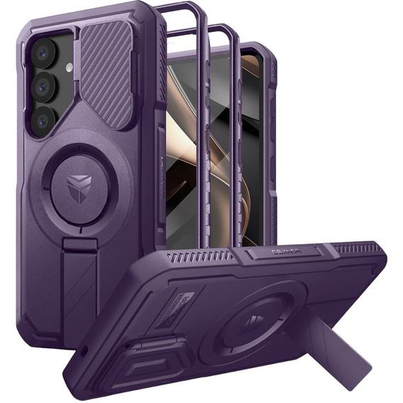 Husă blindată pentru Samsung Galaxy S25, Dexnor CamProtect MagSafe, violet (Două rame)