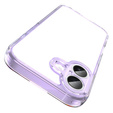 Husă pentru iPhone 17, cu capac pentru cameră, transparentă cu laturi mov