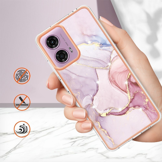 Carcasă de protecție pentru Motorola Moto G24 / G24 Power / G04, Marble Slim Case, roz