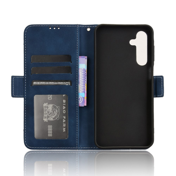 Cu clapetă pentru Samsung Galaxy A26, Card Slot, albastru închis