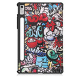 Husă pentru Lenovo Tab P11 Pro Gen 2 TB132FU TB132XU 11.2", cu clapetă, graffiti
