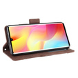 Cu clapetă pentru Xiaomi Mi Note 10 Lite, Card Slot, maro