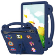 Husă pentru copii pentru Samsung Galaxy Tab S9 FE+ Plus, Cute Patterns, cu suport, albastru închis