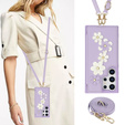 Husa pentru Samsung Galaxy S25 Ultra, Leather Flower Card Slot, violet