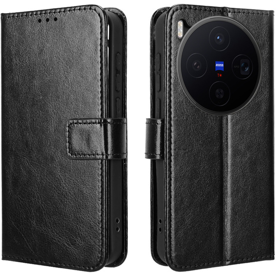 Husă tip portofel Crazy Horse pentru Vivo X300