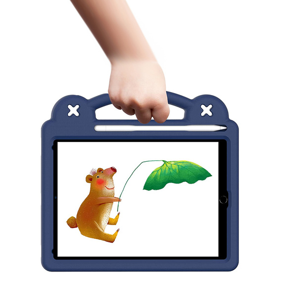 Husă pentru copii pentru iPad 9.7" 2018/2017 (6/5 gen.) / Pro 9.7" 2016, Cute Patterns, cu suport, albastru închis