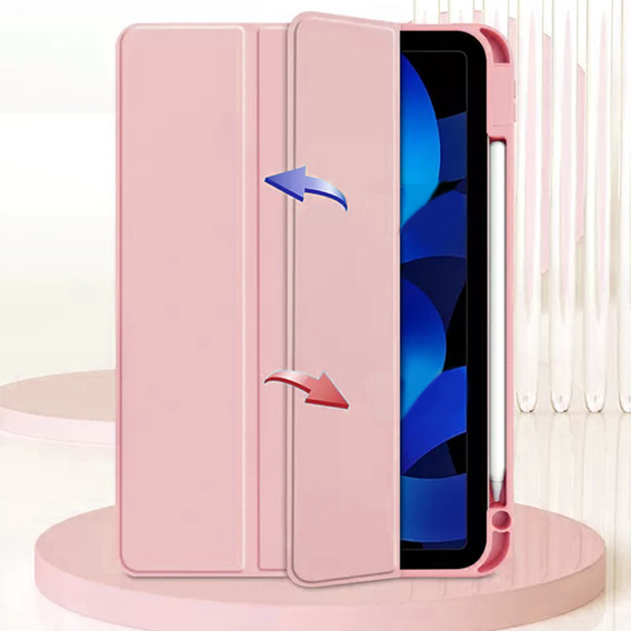 Husă pentru iPad 10.9 2022 10 Gen, Smartcase Hybrid, cu spațiu pentru stylus, roz
