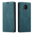 Husa CASEME pentru Xiaomi do Redmi Note 9s / 9 Pro, Leather Wallet Case, albastru