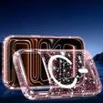Husă pentru iPhone 17 Pro, pentru MagSafe, glitter, roz transparent