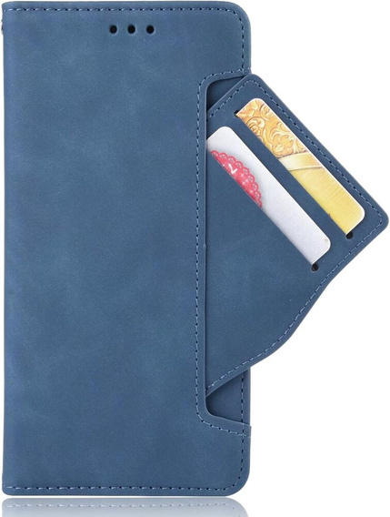Cu clapetă pentru Oppo Reno 12 Pro, Card Slot, albastru închis