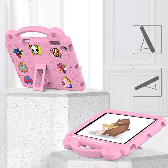 Husă pentru copii pentru iPad 9.7" 2018/2017 (6/5 gen.) / Pro 9.7" 2016, Cute Patterns, cu suport, roz