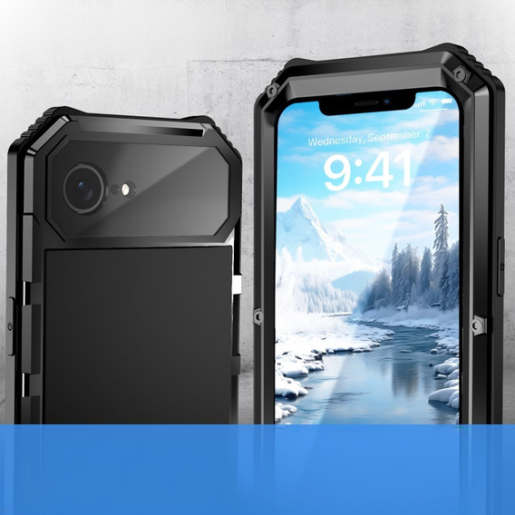 Husă blindată pentru iPhone 16E, R-JUST, negru