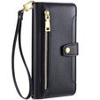 Cu clapetă pentru Samsung Galaxy A54 5G, Wallet Zipper Pocket, negru
