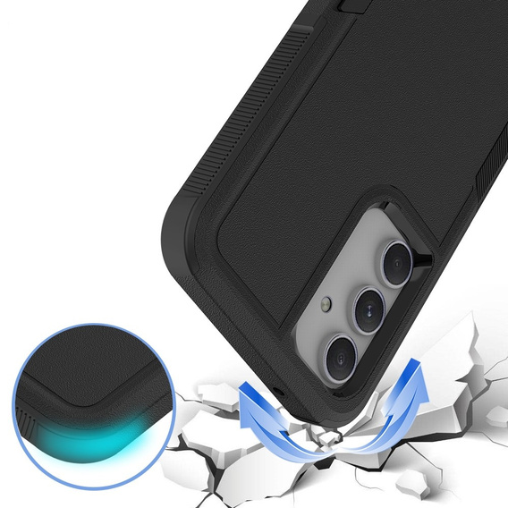 Husa blindată pentru Samsung Galaxy S23 FE, Dual Shockproof, negru