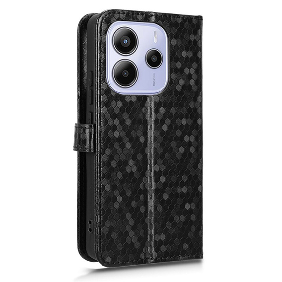 Husa cu clapetă pentru Xiaomi Redmi Note 14 4G, Wallet Rhombus, negru